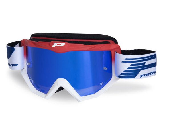 Progrip Atzaki 3201 Red White / Blue Chrome Lens AntiScratch crossbril