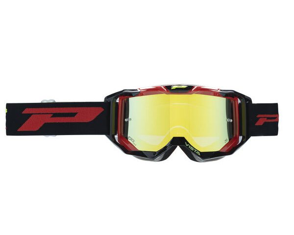 Progrip Vista 3303 Black Red Yellow Chrome Lens NoFog AntiScratch crossbril — foto 3