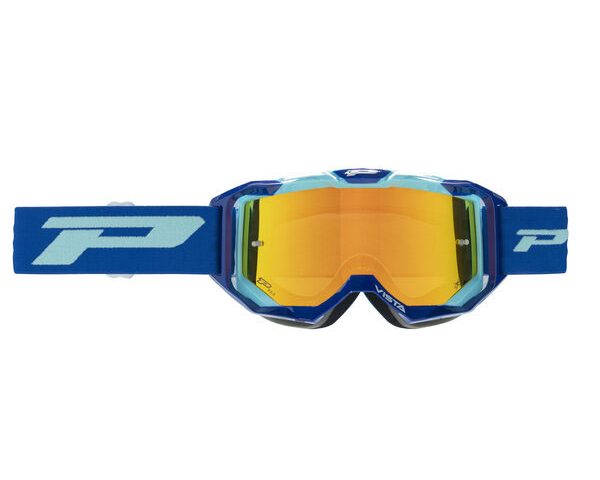 Progrip Vista 3303 Blue Turquoise Orange Chrome Lens NoFog AntiScratch crossbril — foto 3