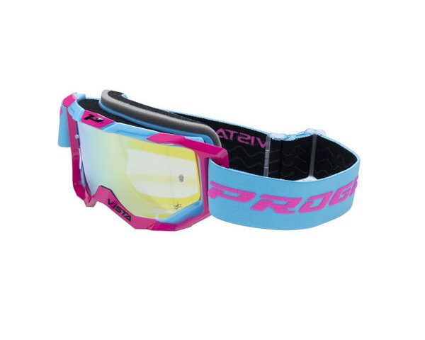 Progrip Vista 3303 Fuxia Light Blue Yellow Chrome Lens NoFog AntiScratch crossbril — foto 2