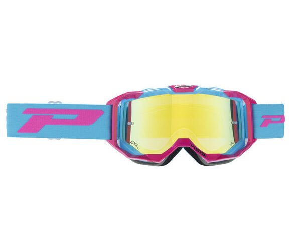 Progrip Vista 3303 Fuxia Light Blue Yellow Chrome Lens NoFog AntiScratch crossbril — foto 3