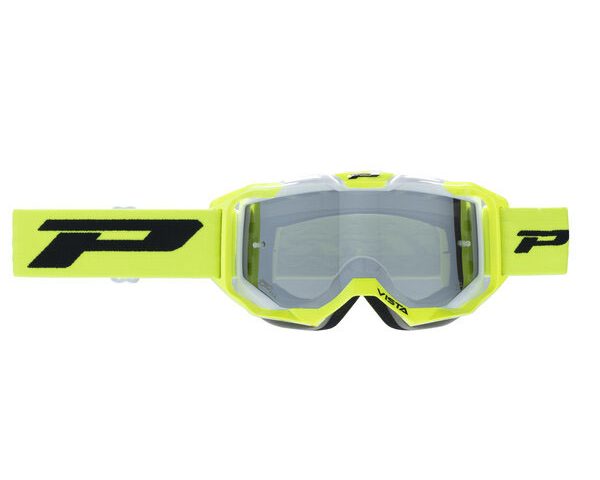 Progrip Vista 3303 Yellow Fluo White Silver Chrome Lens NoFog AntiScratch crossbril — foto 3